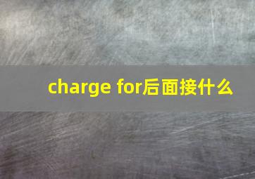 charge for后面接什么